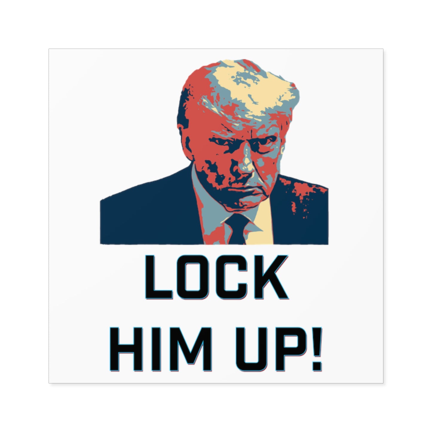 Lock Him Up! Water Resistant Sticker