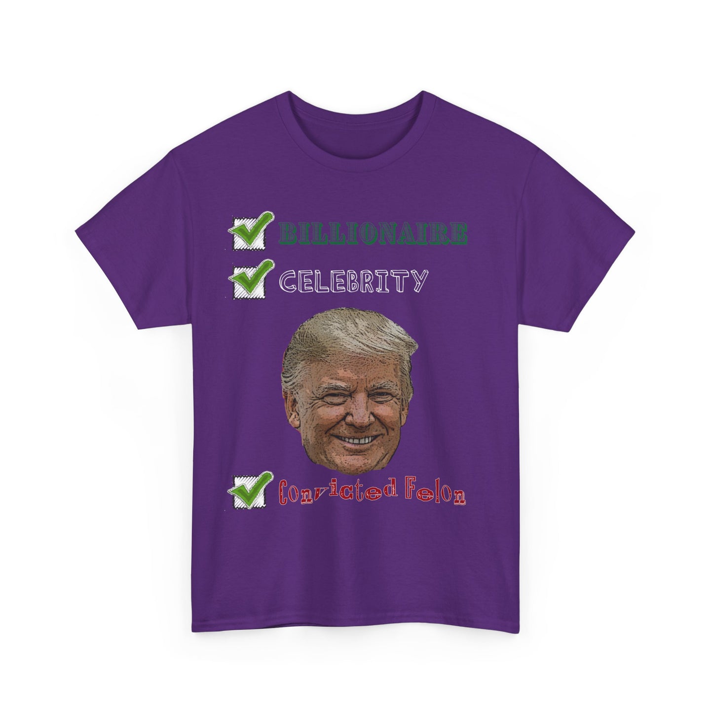 Trump Checklist (Bigly Black or Penitentiary Purple) T-Shirt