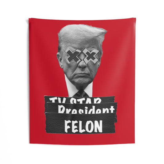 Trump Felon Red Tapestry