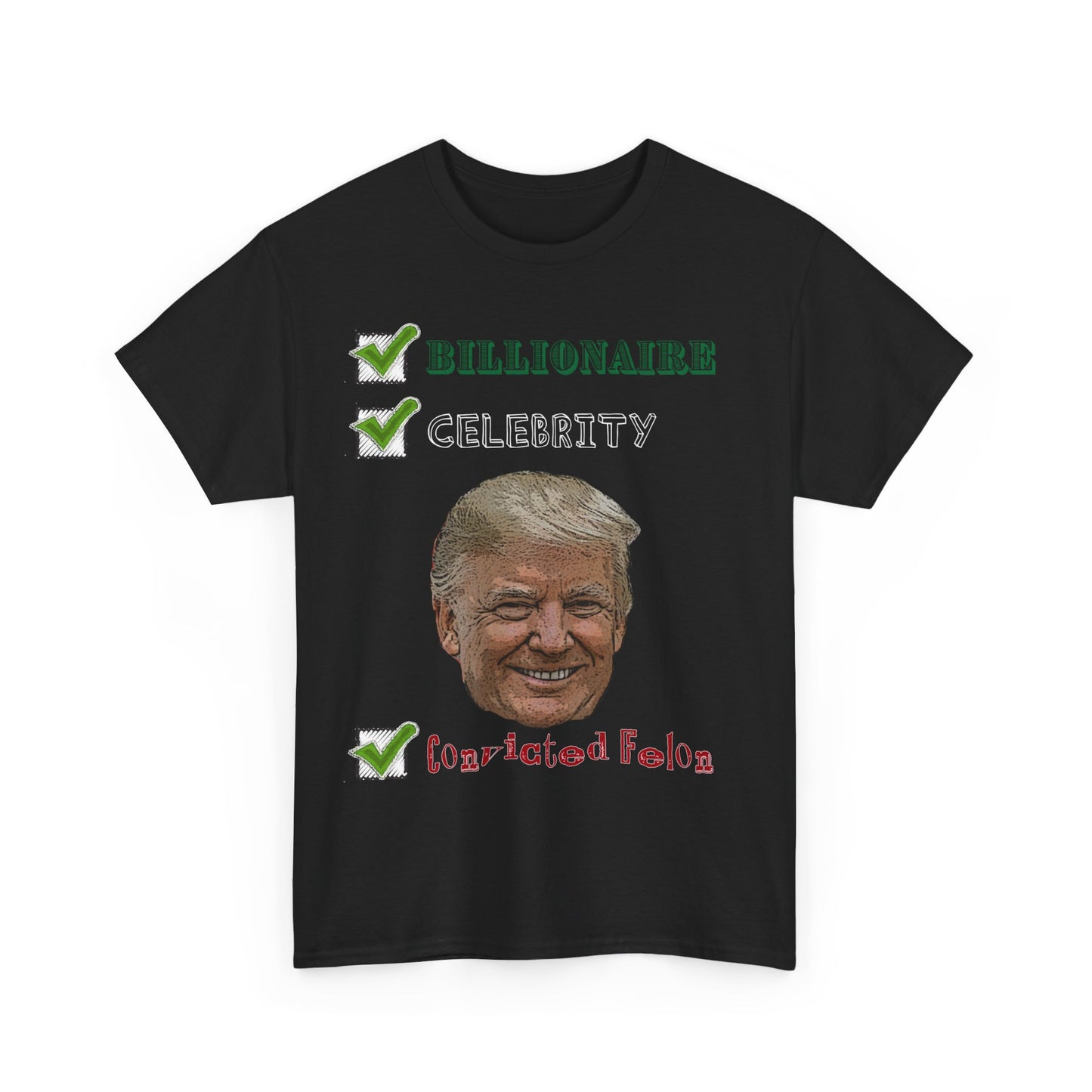 Trump Checklist (Bigly Black or Penitentiary Purple) T-Shirt